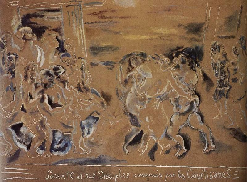 Jules Pascin Sogeladi-s disciple and callet oil painting image